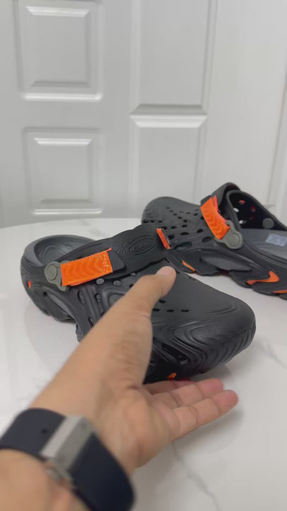 Crocs Echo II Clog – Black/Orange imported soft crocs in pakistan